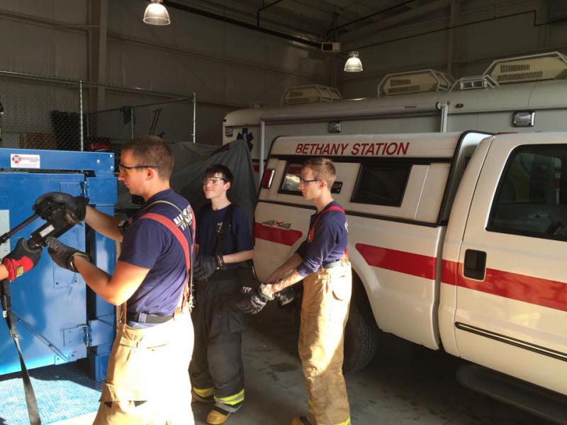 Firefighters practice forcible entry techniques to gain access to structures during emergencies.